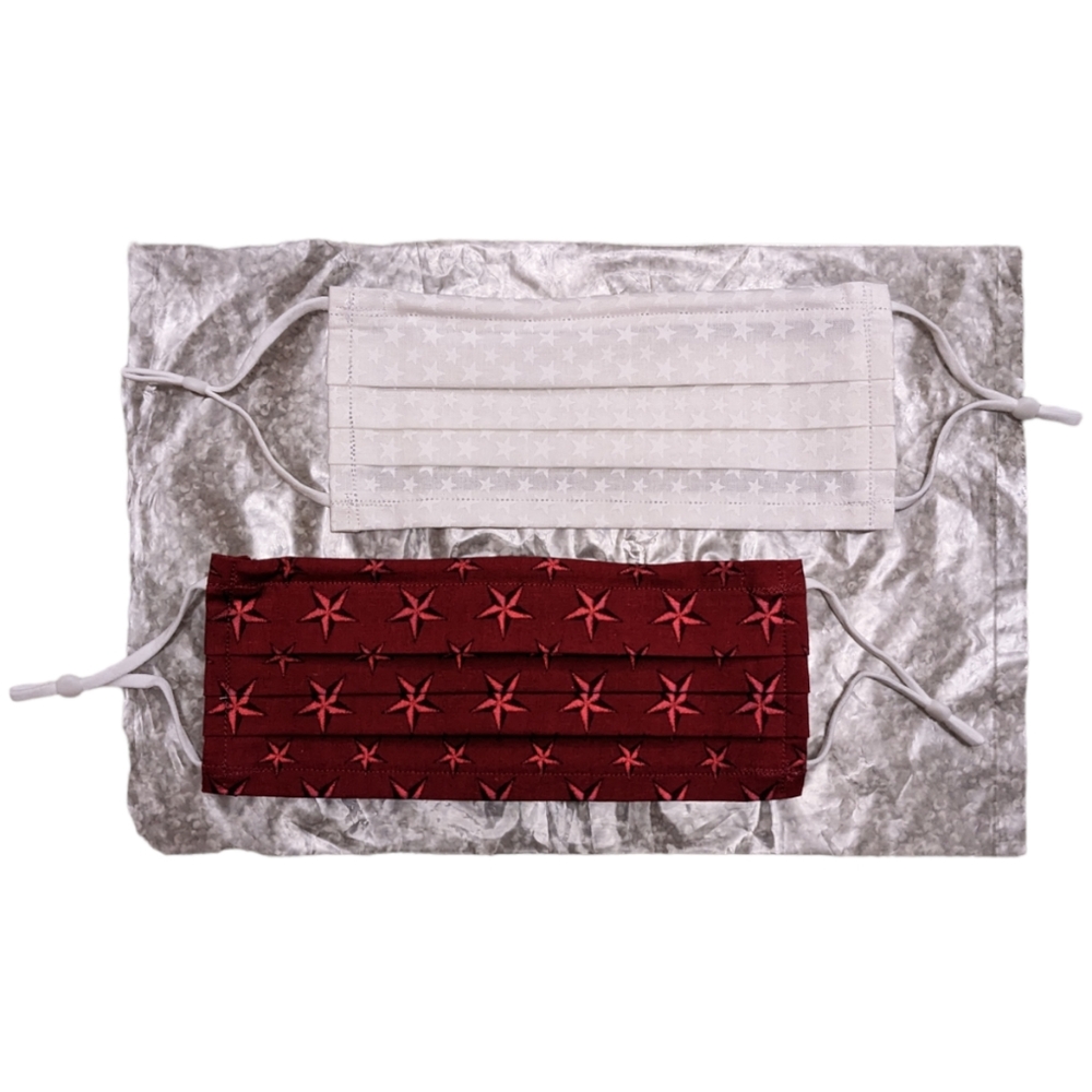 Handmade face masks with nose wire adjustable ear loops 2pc